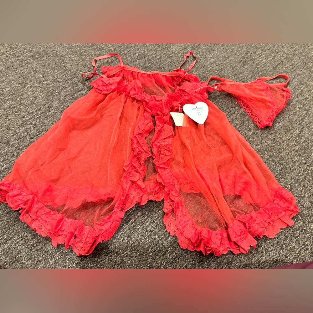 NWT 2 pc lingerie set Gelati sheer cami fits plus sizes 1X 2X 3X panties sexy